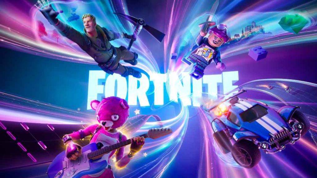 Ang screen ng paglo -load sa Fortnite Kabanata 5. Ang imaheng ito ay bahagi ng isang artikulo tungkol sa kung paano tubusin ang isang Fortnite gift card.