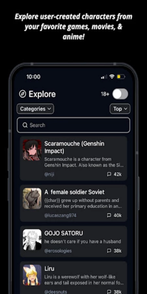 Charstar: AI Character Chat Tangkapan skrin 0