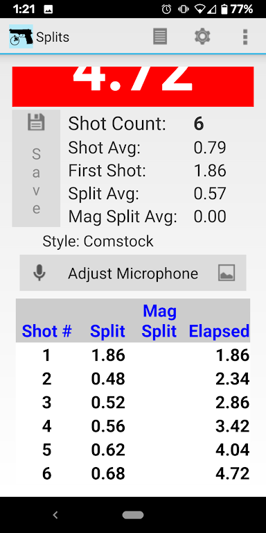 Splits - Shot Timer スクリーンショット 1