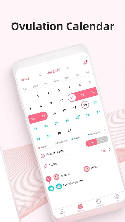 PinkBird Period Tracker Schermafbeelding 1