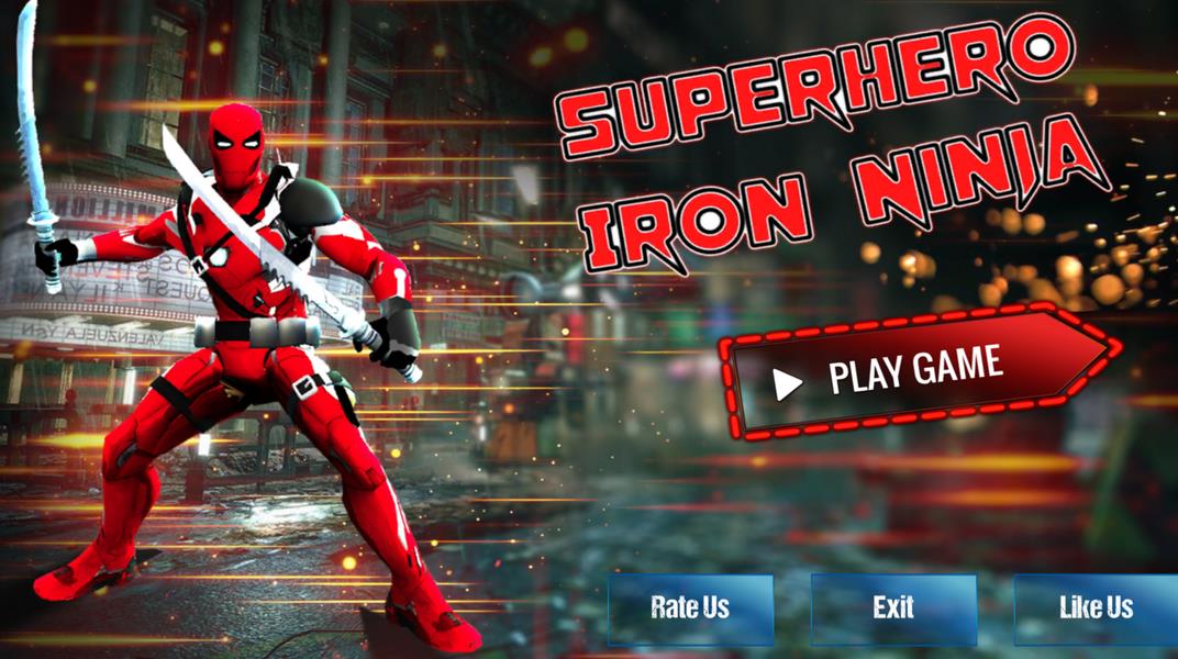 Superhero Iron Ninja Battle Schermafbeelding 0