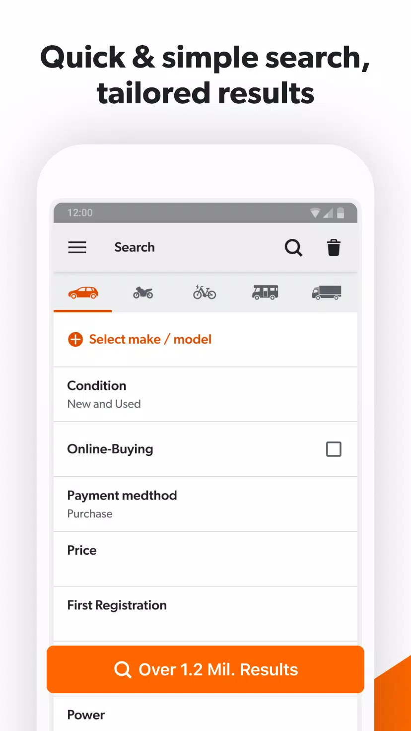 Schermata mobile.de 2