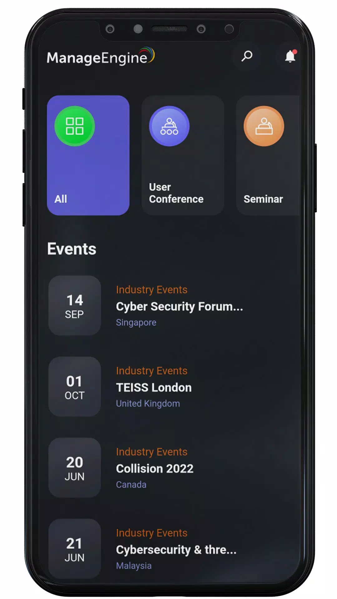 ManageEngine Events應用截圖第1張