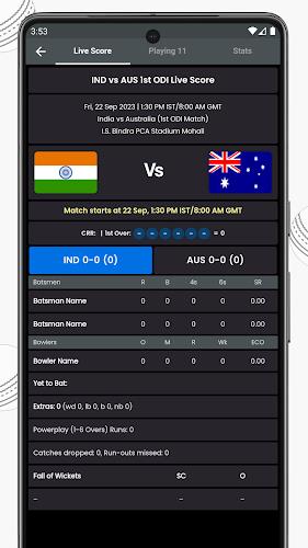 Live Cricket Score, IND vs RSA应用截图第1张