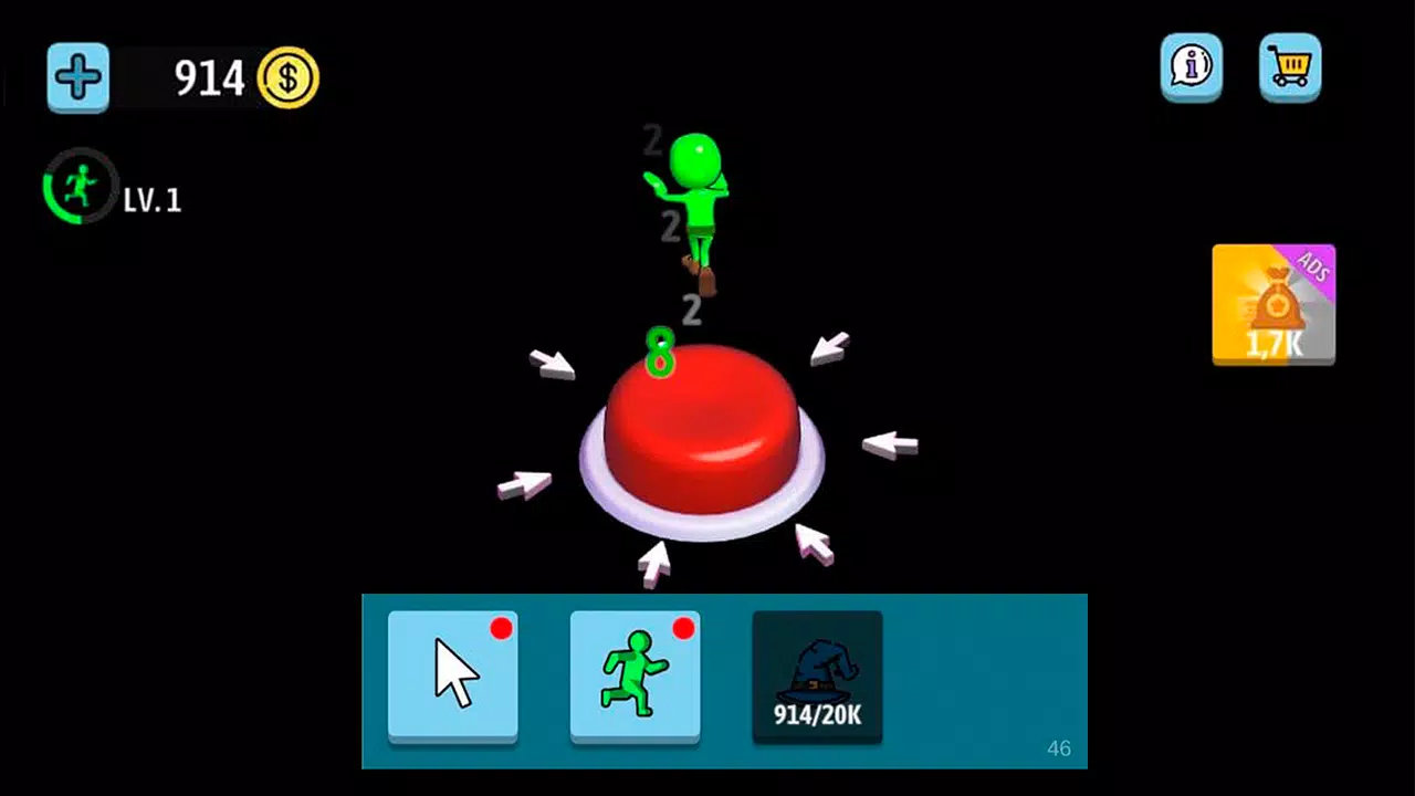 Green button: Авто кликер игра Captura de tela 2