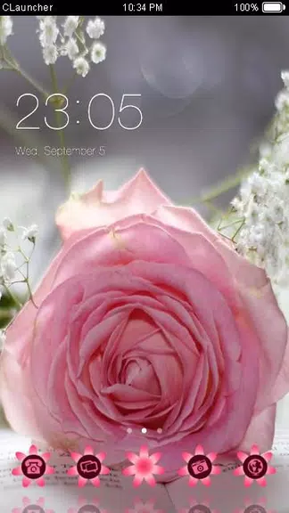 Pretty Pink Rose Theme Скриншот 0