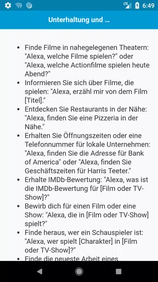 Befehle für Echo Dot Zrzut ekranu 3