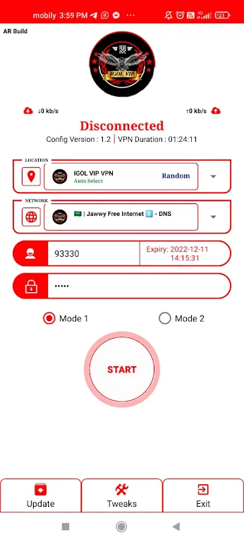 Schermata IGOL VIP - VPN 2