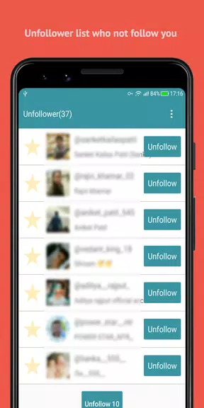 Unfollow Users Cleaner ภาพหน้าจอ 1