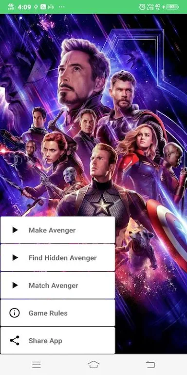 Avengers Cards Flip Game ဖန်သားပြင်ဓာတ်ပုံ 0
