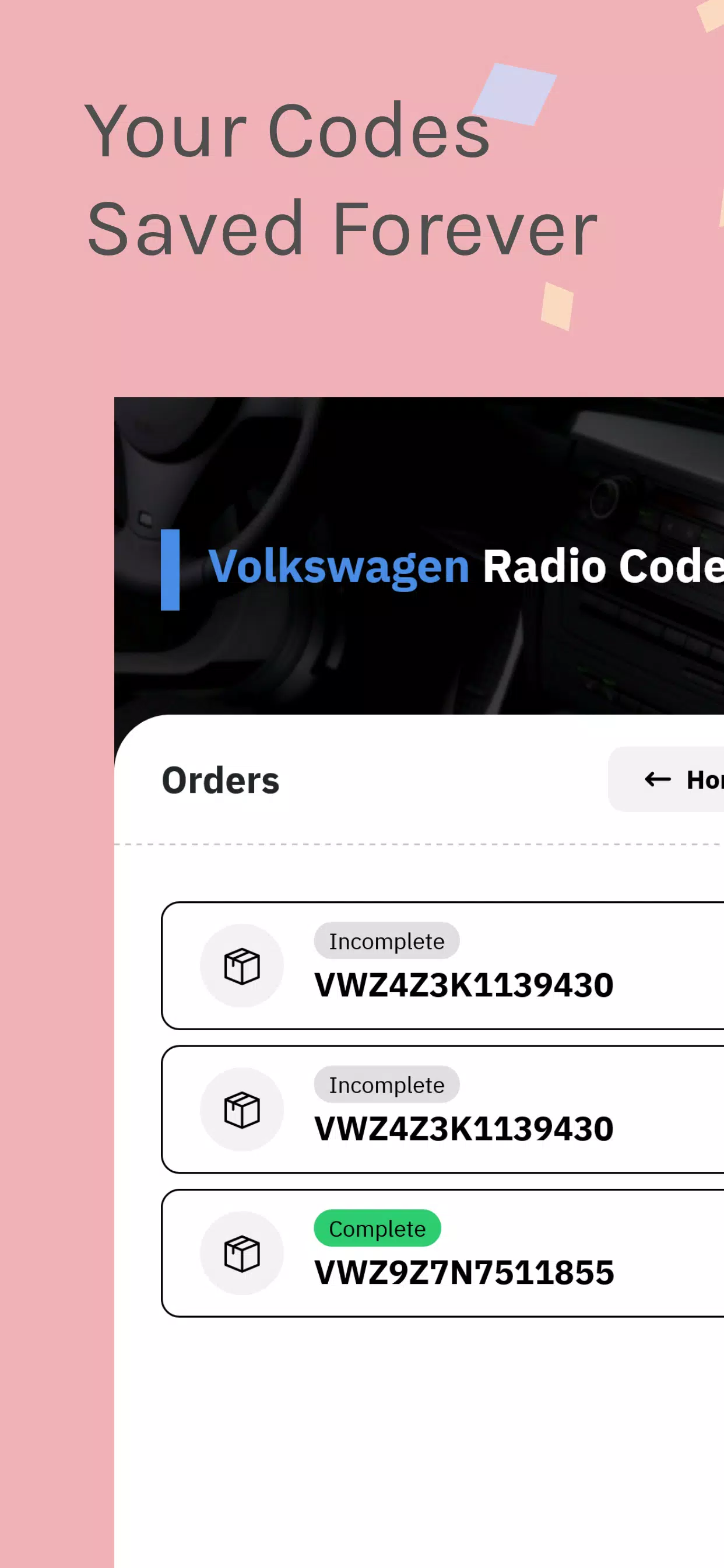 VW Radio Code Generator ဖန်သားပြင်ဓာတ်ပုံ 3