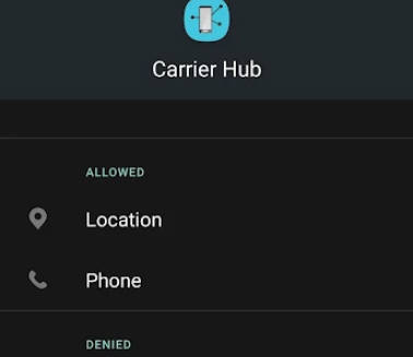 Schermata Carrier Hub 2