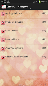 Love Letters & Romantic Quotes Captura de tela 0