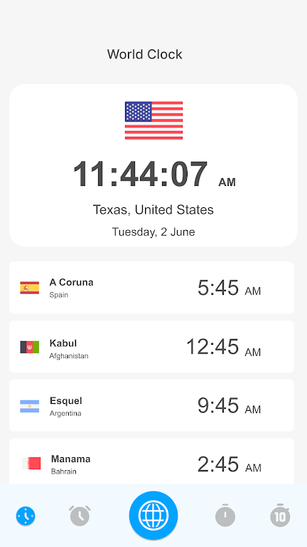 World Clock – World time clock Ekran Görüntüsü 0
