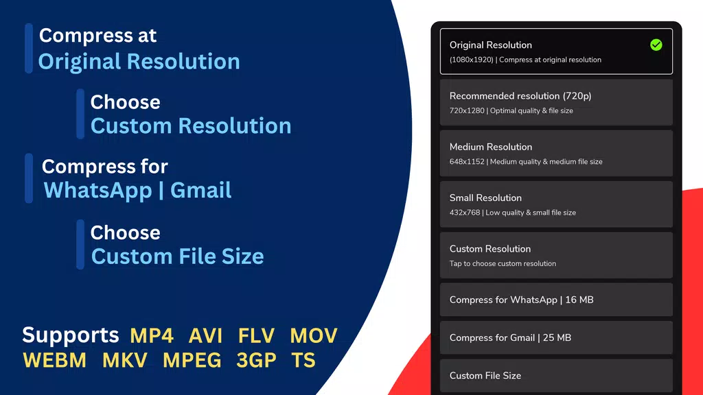 Schermata Reduce & compress video size 1