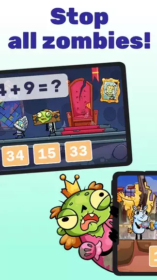 Math games: Zombie Invasion Captura de pantalla 1