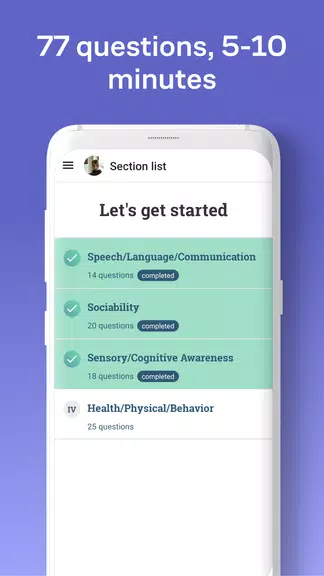 Autism Evaluation Checklist স্ক্রিনশট 1