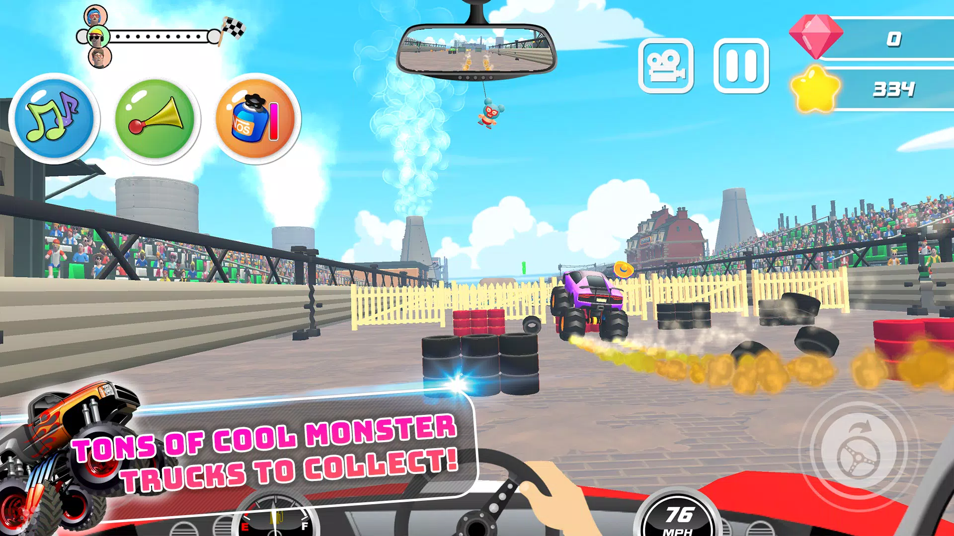 Monster Trucks Kids Race Game Schermafbeelding 1