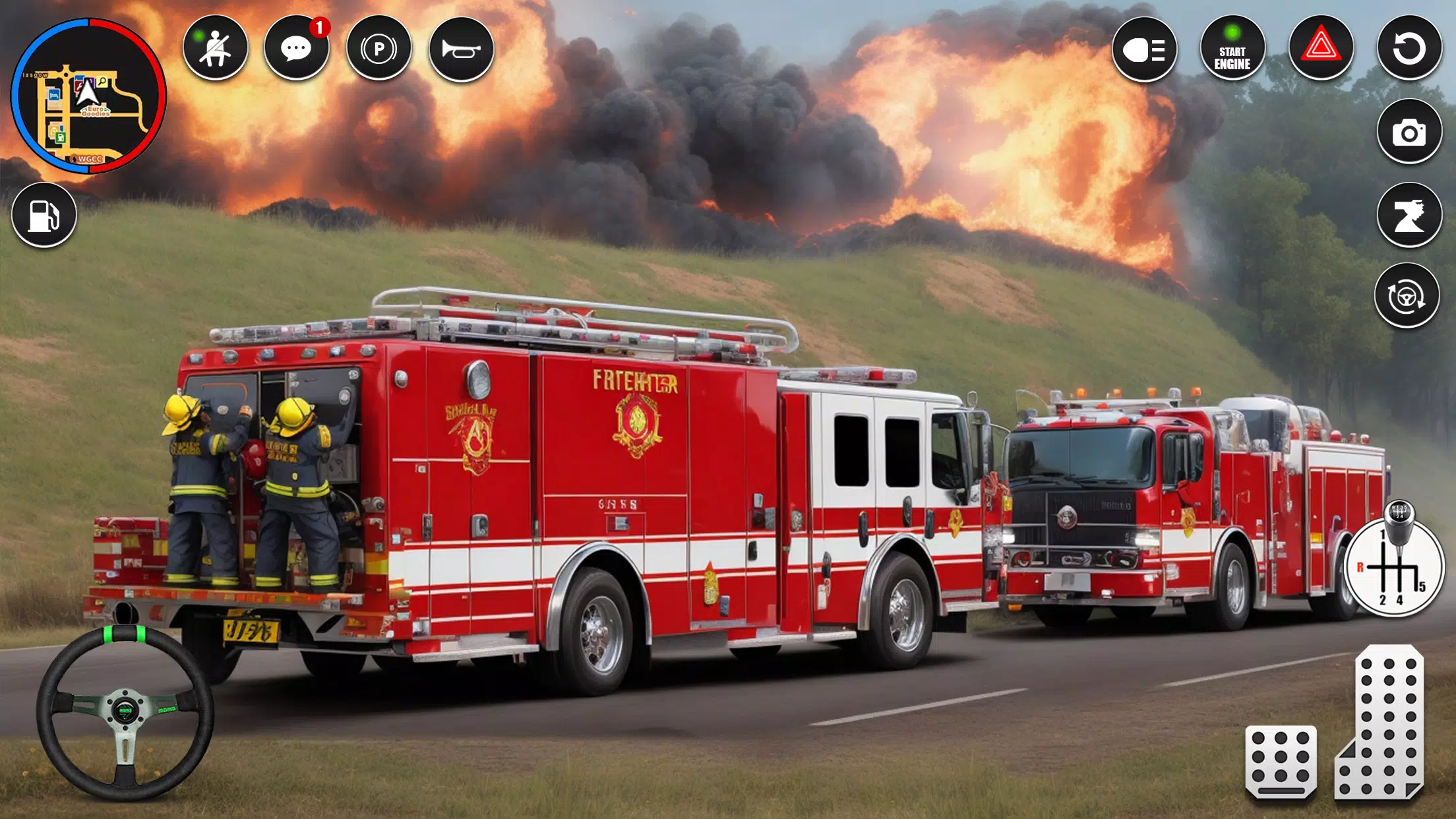 Fire Truck Rescue Sim Games 3d Capture d'écran 3