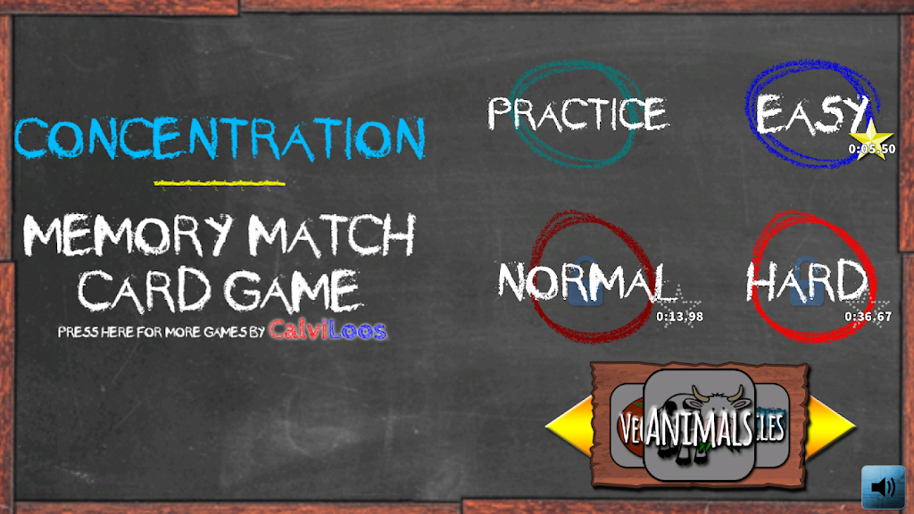 Concentration Memory Match Brain Game スクリーンショット 0