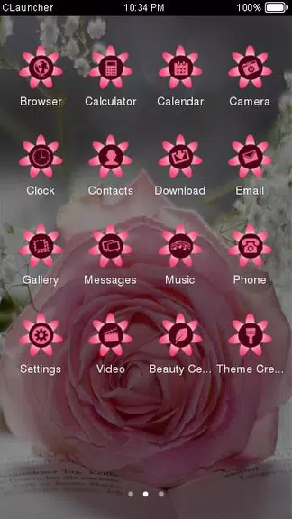 Pretty Pink Rose Theme Captura de pantalla 1