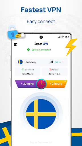 Sweden VPN: Get Sweden IP Ekran Görüntüsü 0