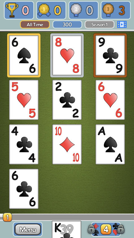 One Stack Solitaire: Free Card Game Zrzut ekranu 2