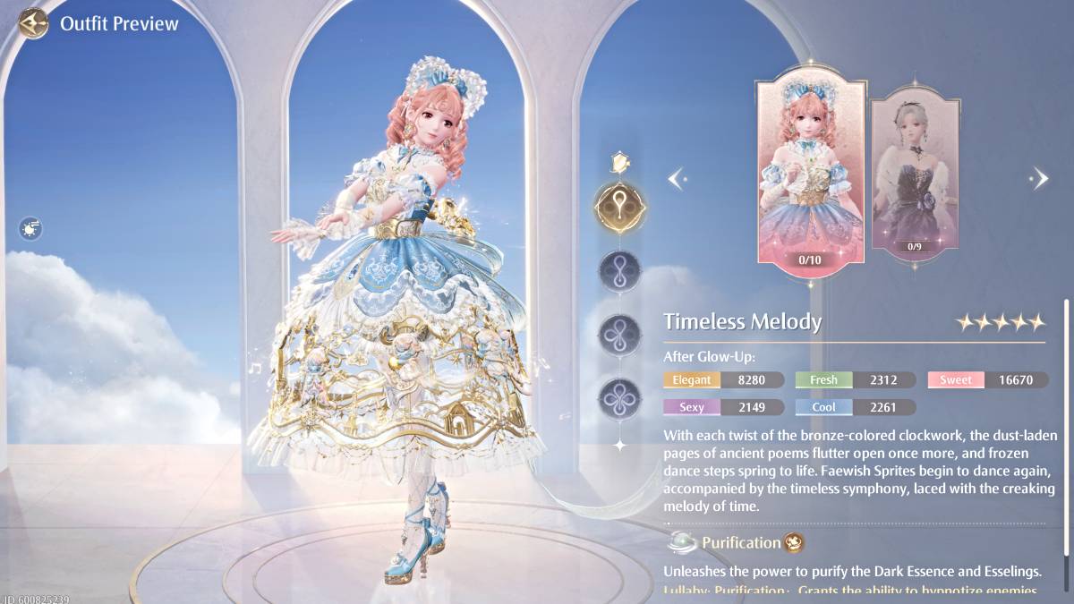 Roupa de melodia atemporal no infinito nikki