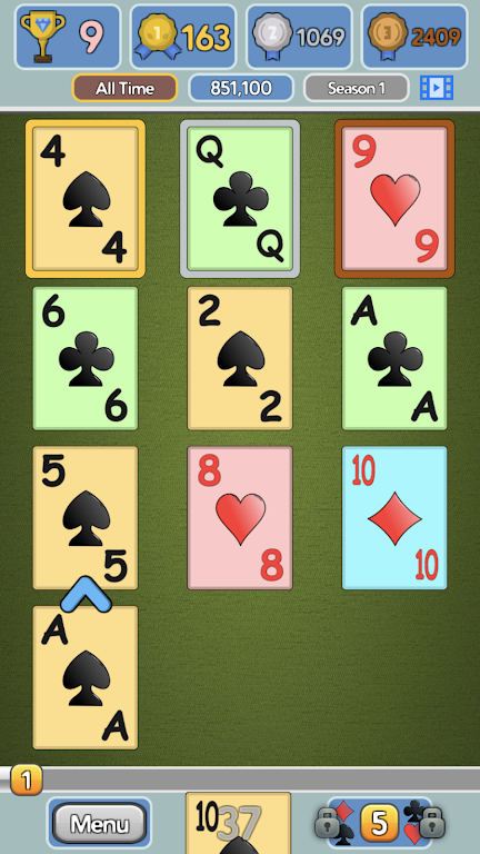 One Stack Solitaire: Free Card Game Zrzut ekranu 0