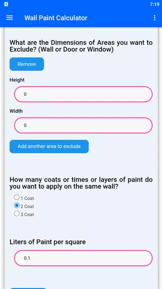 Wall Paint Calculator ဖန်သားပြင်ဓာတ်ပုံ 2