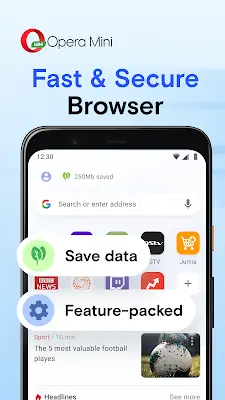 Opera Mini: Fast Web Browser Ekran Görüntüsü 0