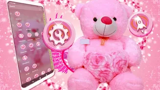 Pink Teddy Bear Theme Zrzut ekranu 3