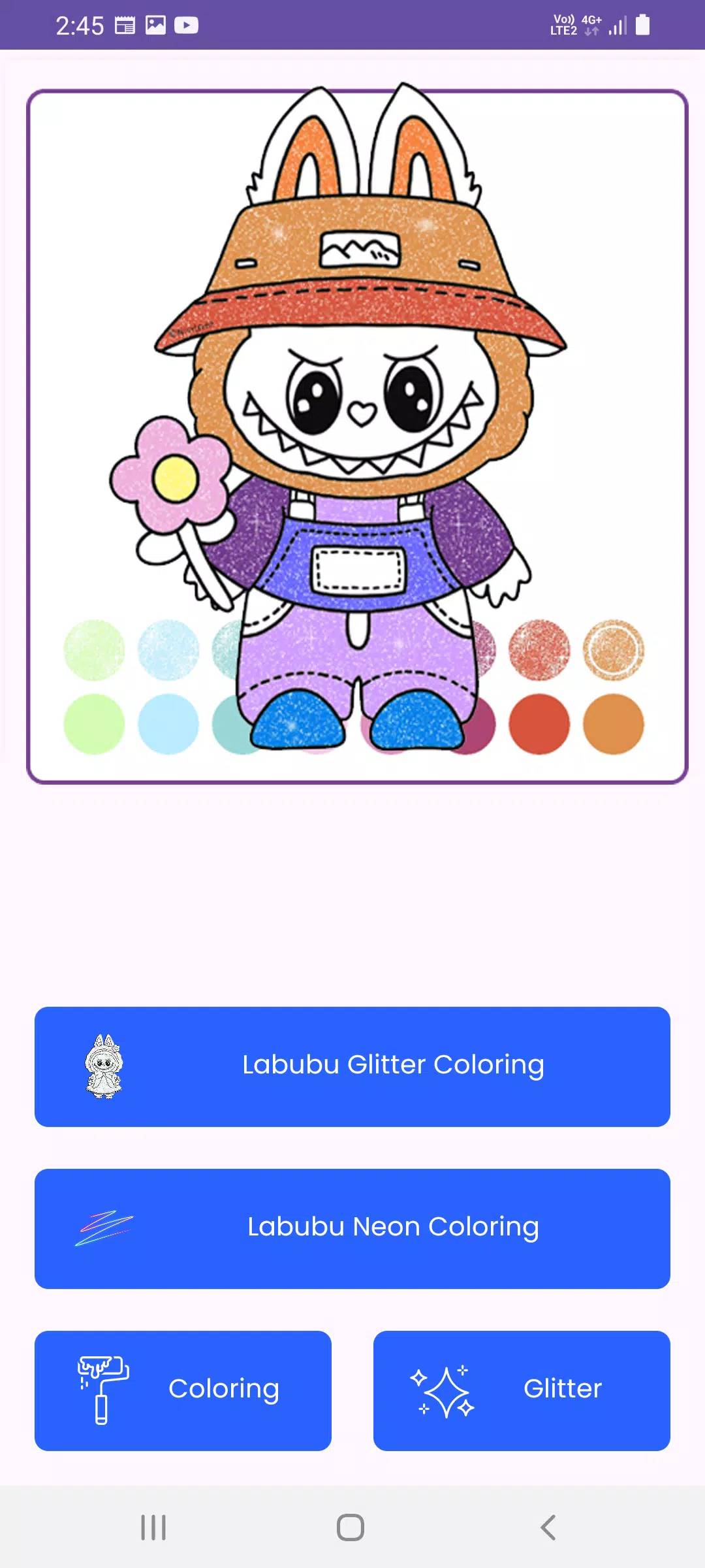 Labubu Glitter Coloring Schermafbeelding 0