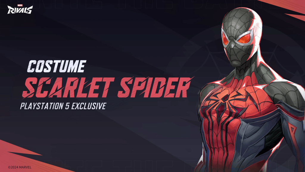 Spider-Man in his Scarlet Spider skin  as part of an article about free Marvel Rivals skins.