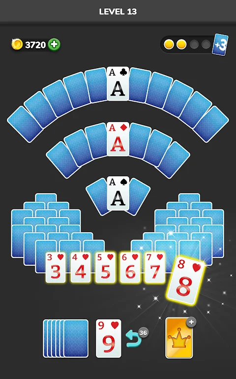 Solitaire 3D - Tripeaks Puzzle Schermafbeelding 1