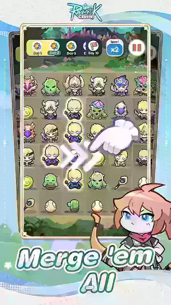 ragnarok online characters and monsters in a merge grid