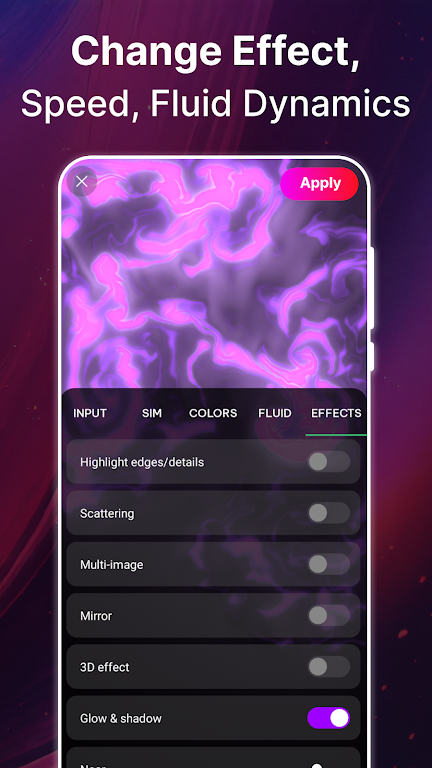 Fluid Live Wallpaper 3D ဖန်သားပြင်ဓာတ်ပုံ 2