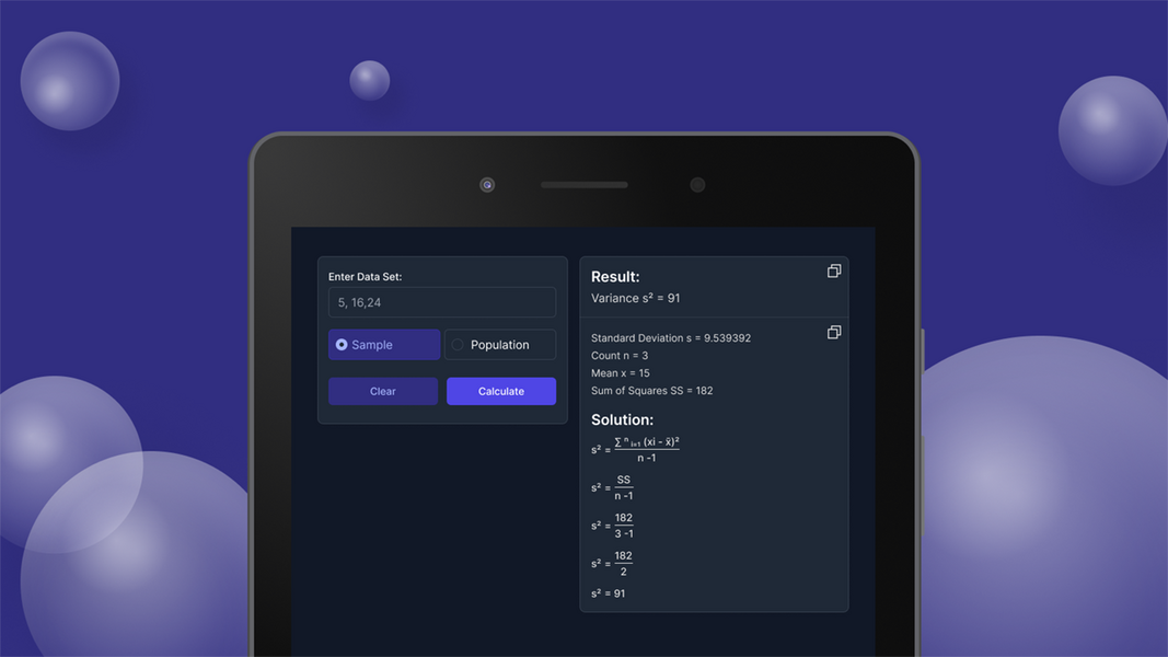 Variance Calculator স্ক্রিনশট 0
