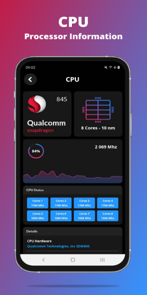 G-CPU:Monitor CPU, RAM, Widget Capture d'écran 2