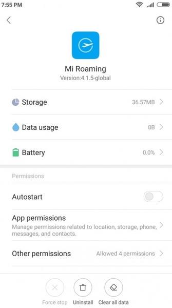 Mi Roaming Ekran Görüntüsü 0