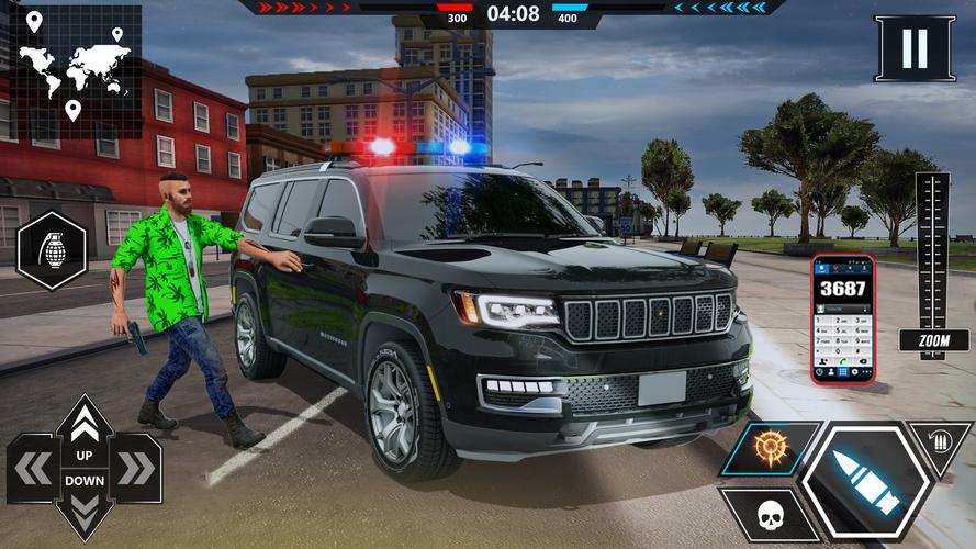 US police Cars Transport truck Captura de tela 0