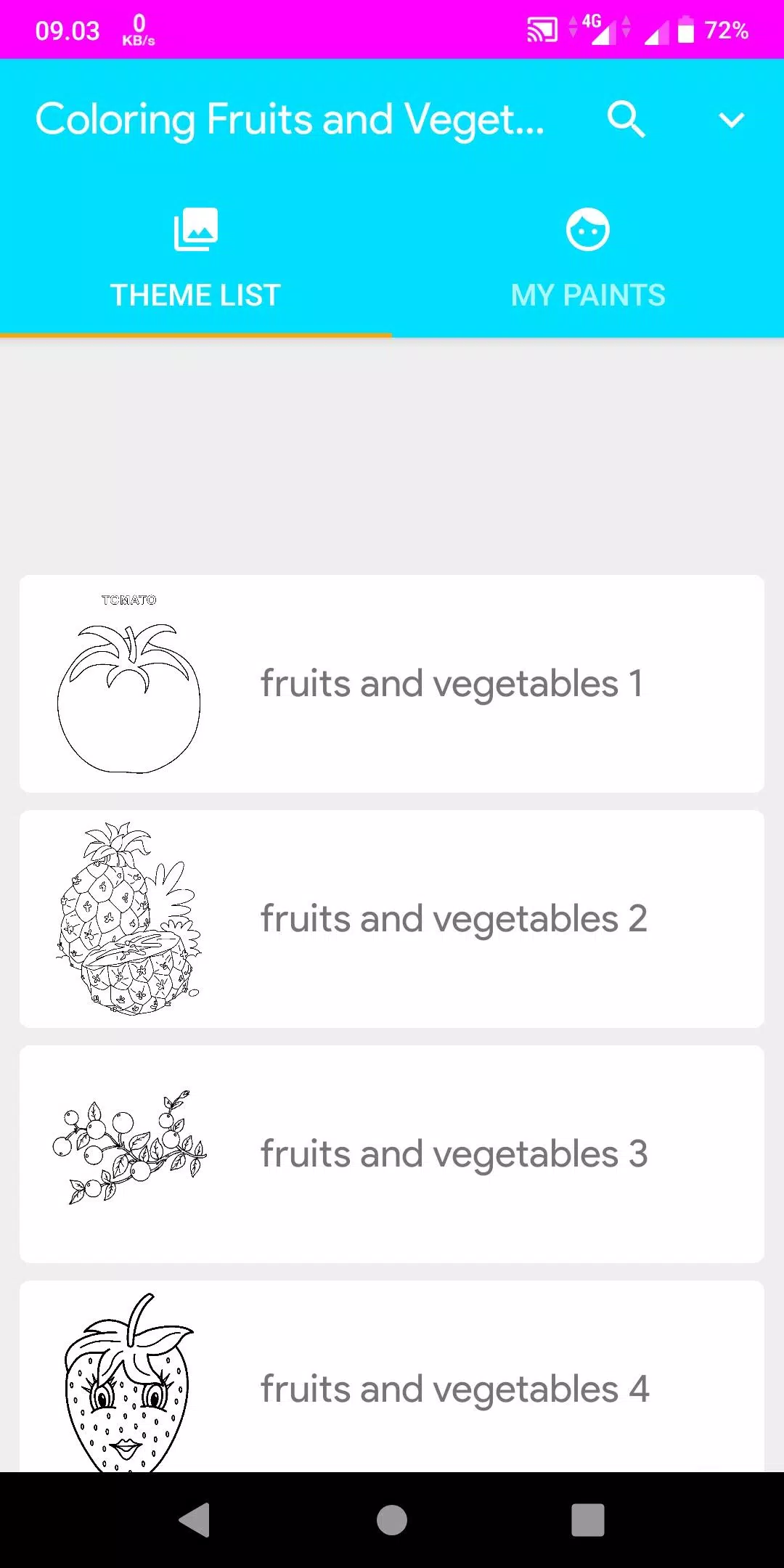 Coloring Fruits And Vegetables 스크린샷 0