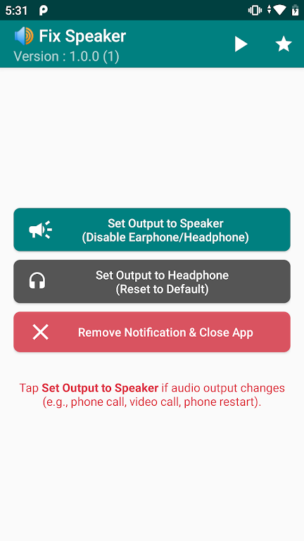 Fix Speaker - Disable Earphone Ảnh chụp màn hình 0