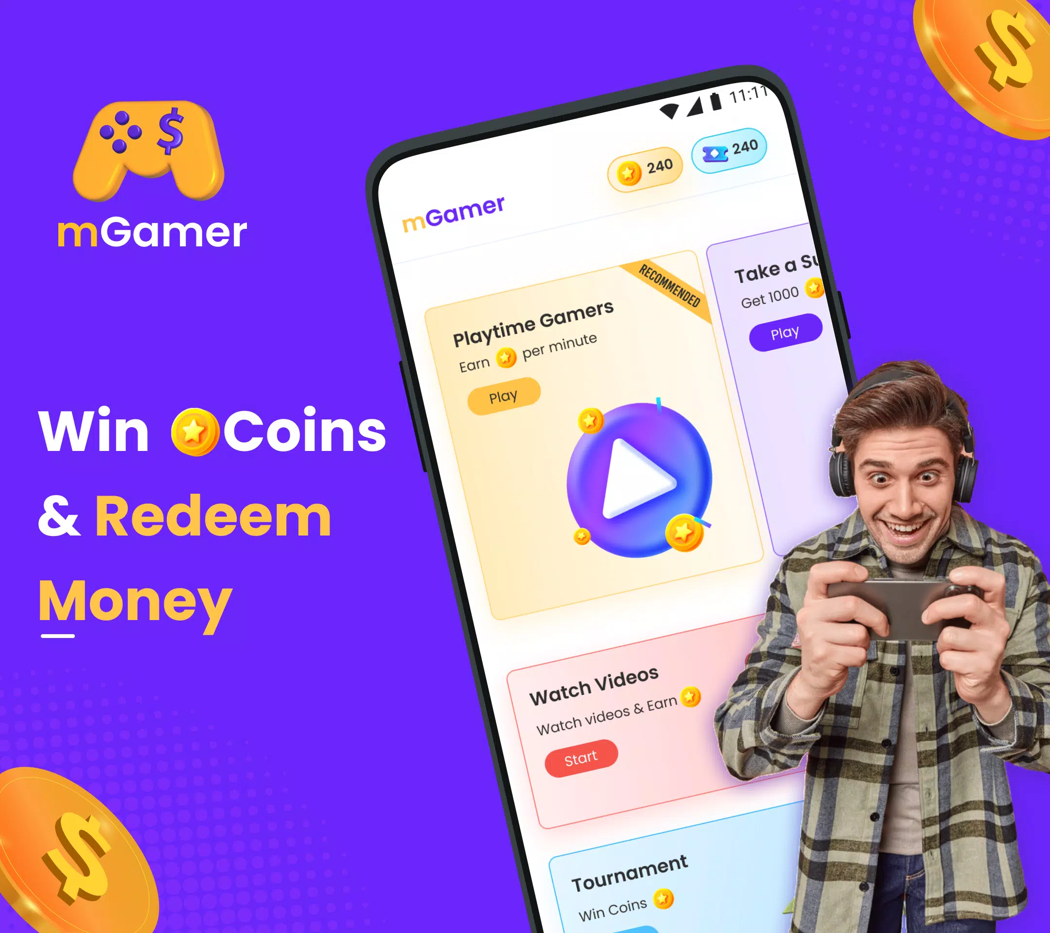 mGamer – Earn Money, Gift Card Captura de tela 0