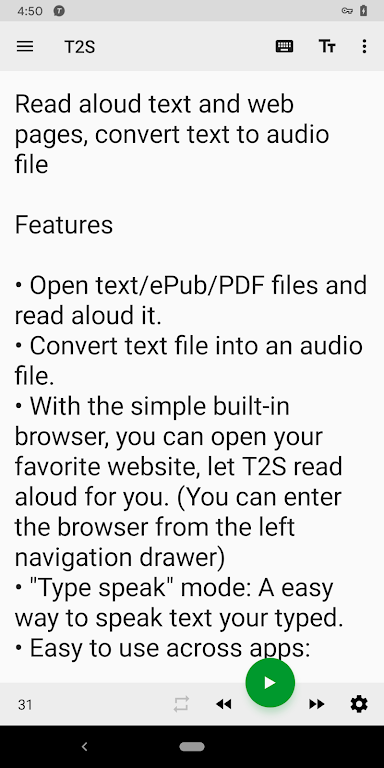 T2S: Text to Voice/Read Aloud 스크린샷 0