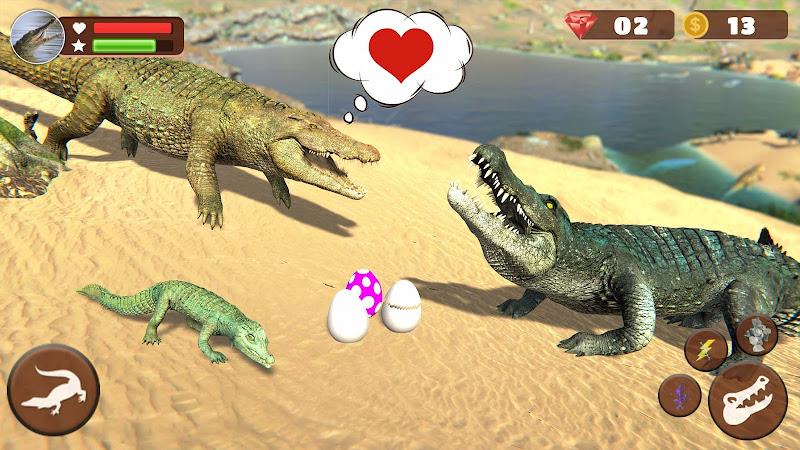 Wild Crocodile Family Sim Game Schermafbeelding 1