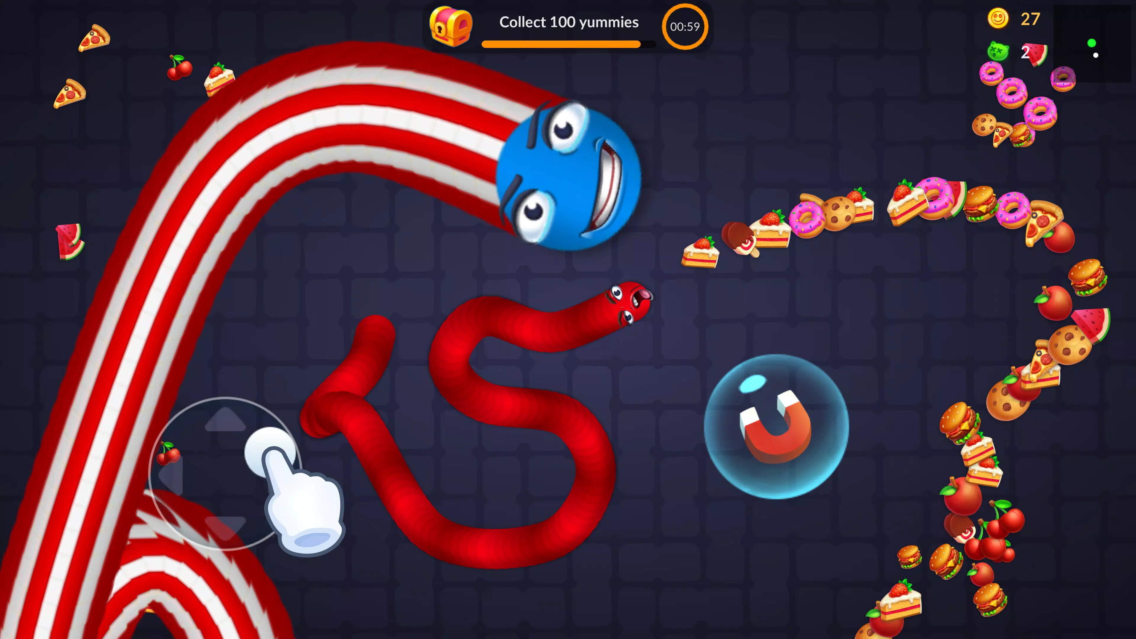 Snake vs Worms: Fun .io Zone Ekran Görüntüsü 2