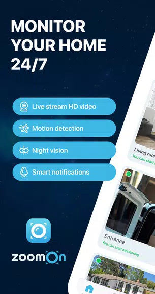 Home Security Camera ZoomOn Ảnh chụp màn hình 0