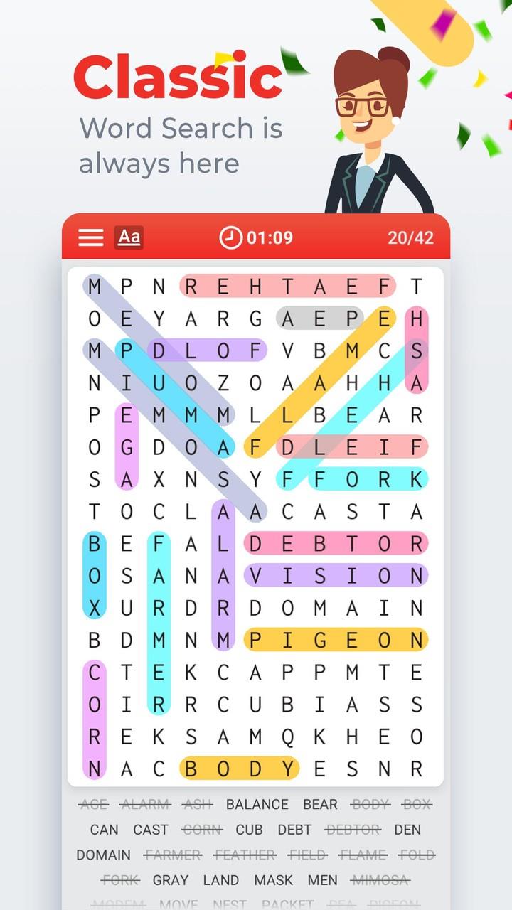 Word Search Colorful Schermafbeelding 0