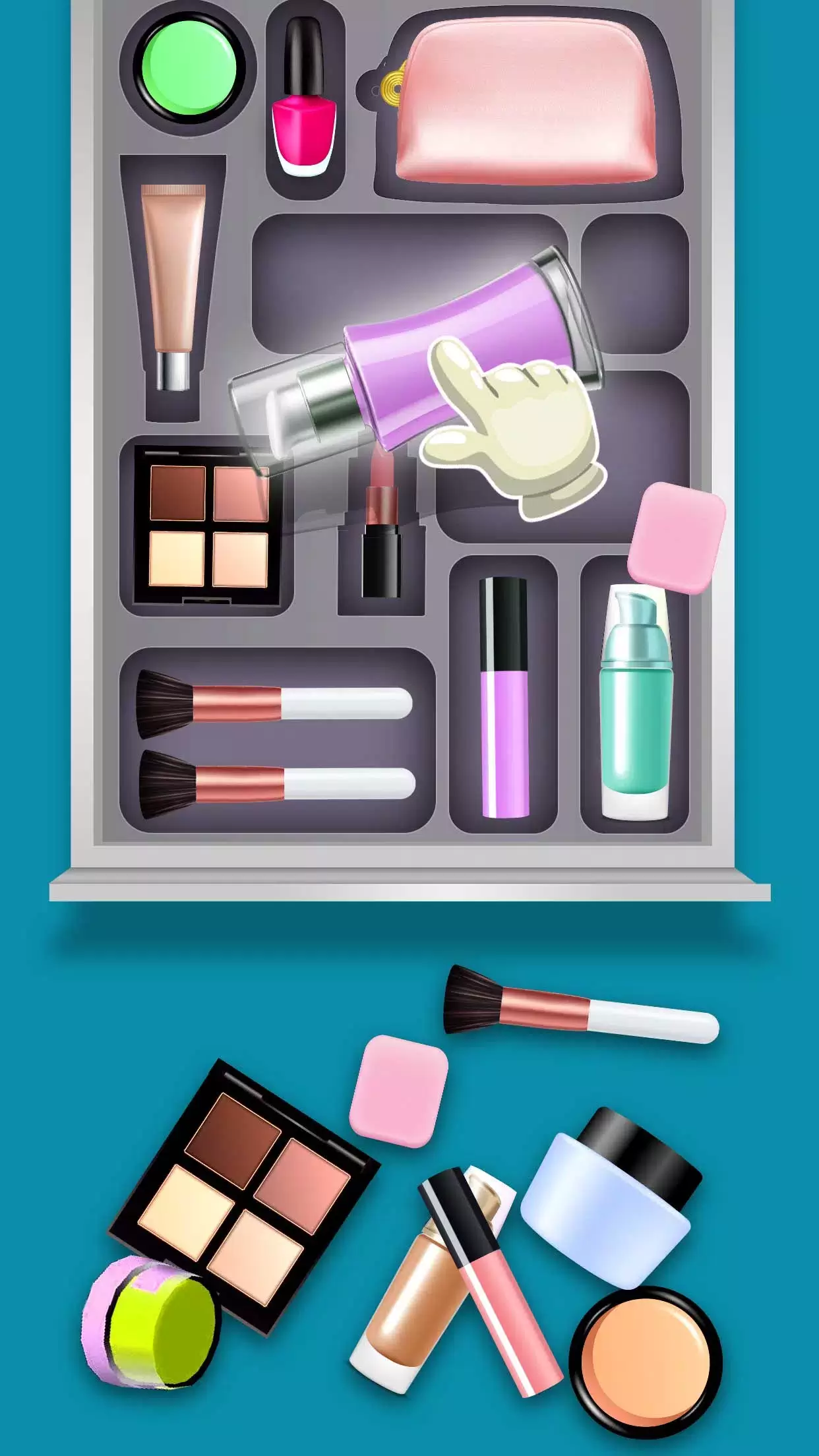 Fill the Makeup Organizer Game স্ক্রিনশট 1